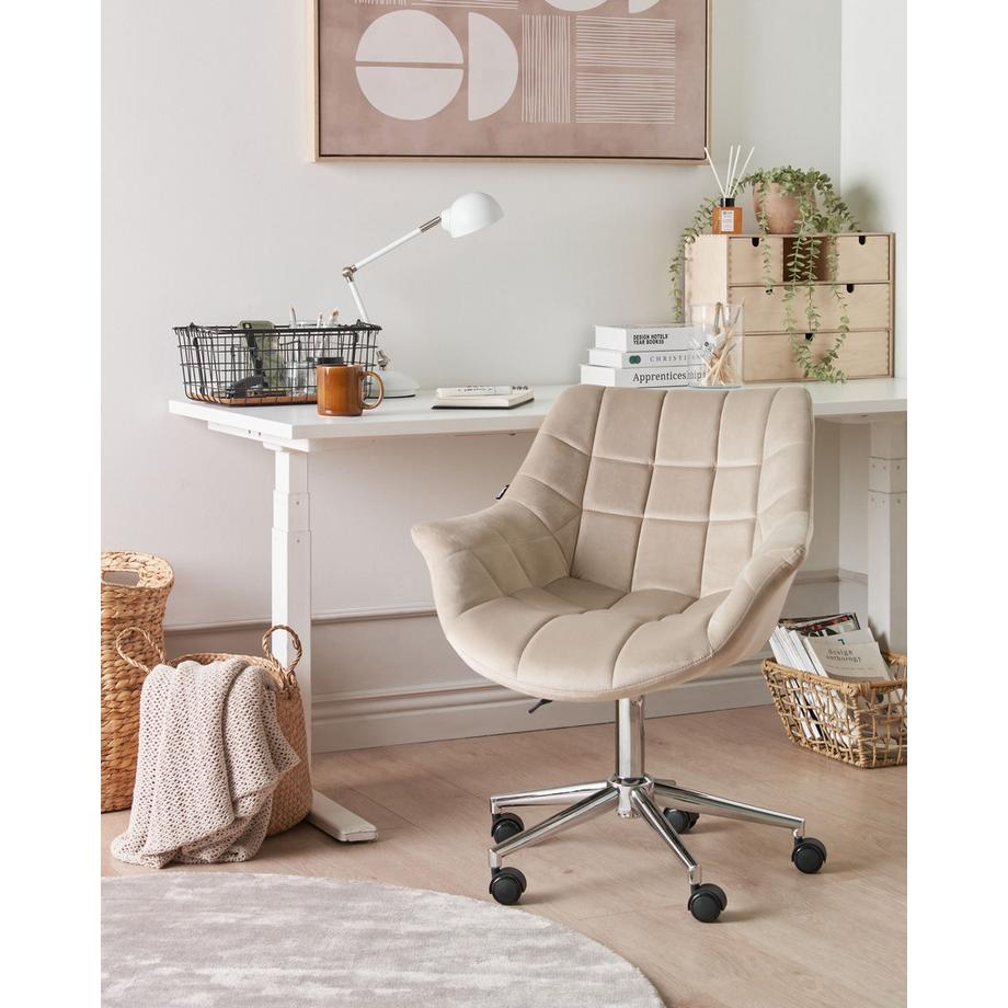 Beliani Chaise de bureau en Velours Glamour LABELLE  