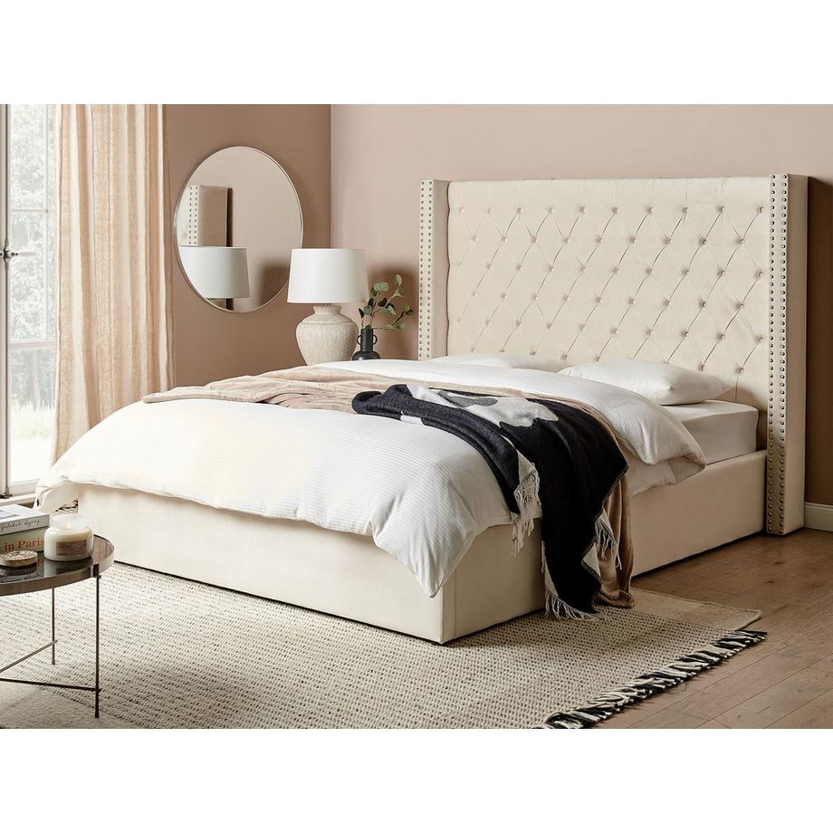 Beliani Lit ottoman en Velours Glamour LUBBON  