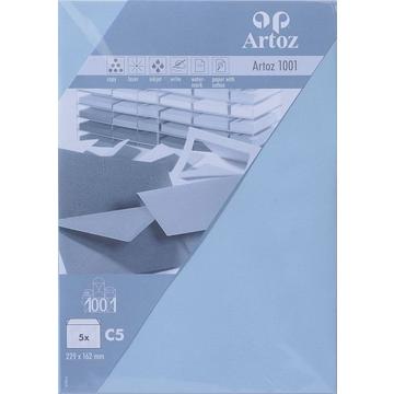 Couvert 1001 C5 100 gm2, pastellblau, 5 Blatt