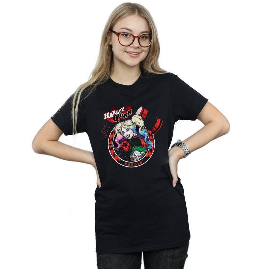 DC COMICS Harley Quinn Puddin T-Shirt Stampata  