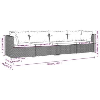 VidaXL Garten-lounge-set poly-rattan  