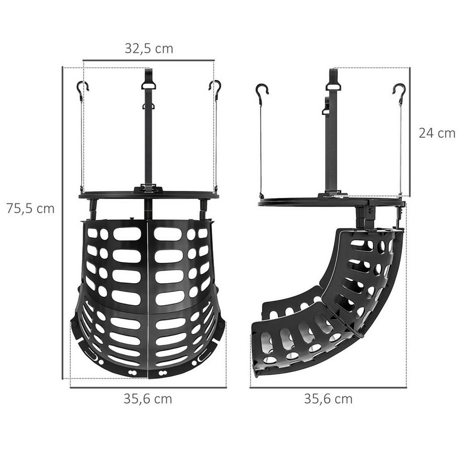 Northio Rebondeur de basket-ball, fixation de retour de basket-ball rotative à 360°, système de rebond de basket-ball pour la pratique du tir de basket-ball, avec rampe de rebond, intérieur-extérieur, noir  