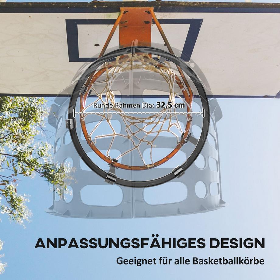 Northio Rebondeur de basket-ball, fixation de retour de basket-ball rotative à 360°, système de rebond de basket-ball pour la pratique du tir de basket-ball, avec rampe de rebond, intérieur-extérieur, noir  