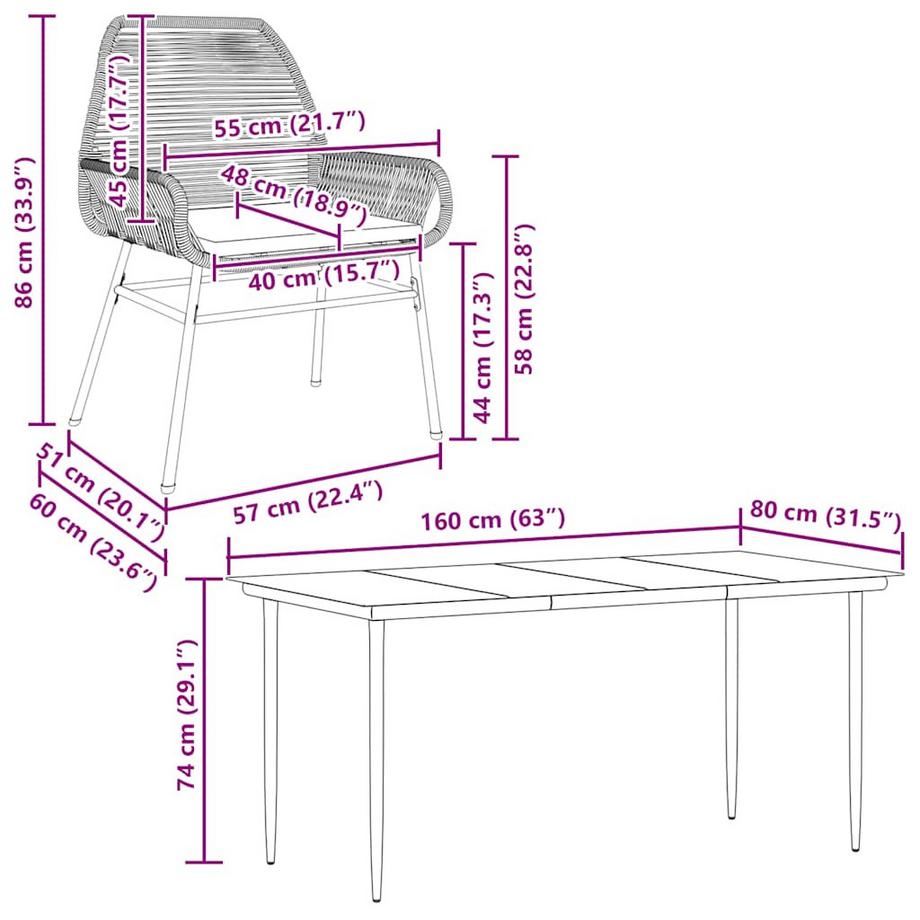 VidaXL Garten essgruppe poly-rattan  