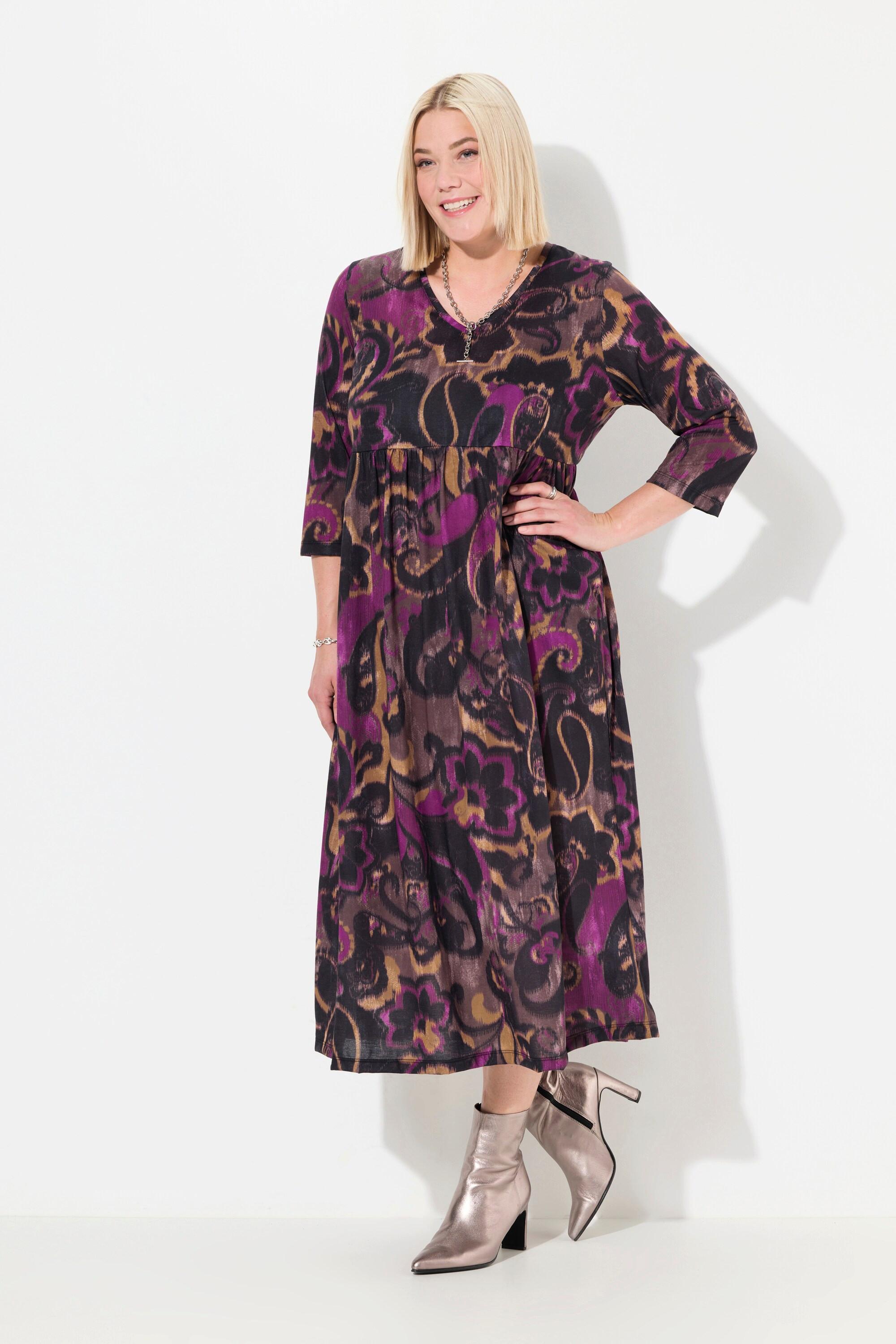 Ulla Popken Abito lungo in jersey A-line CottonTouch Stampa all-over  