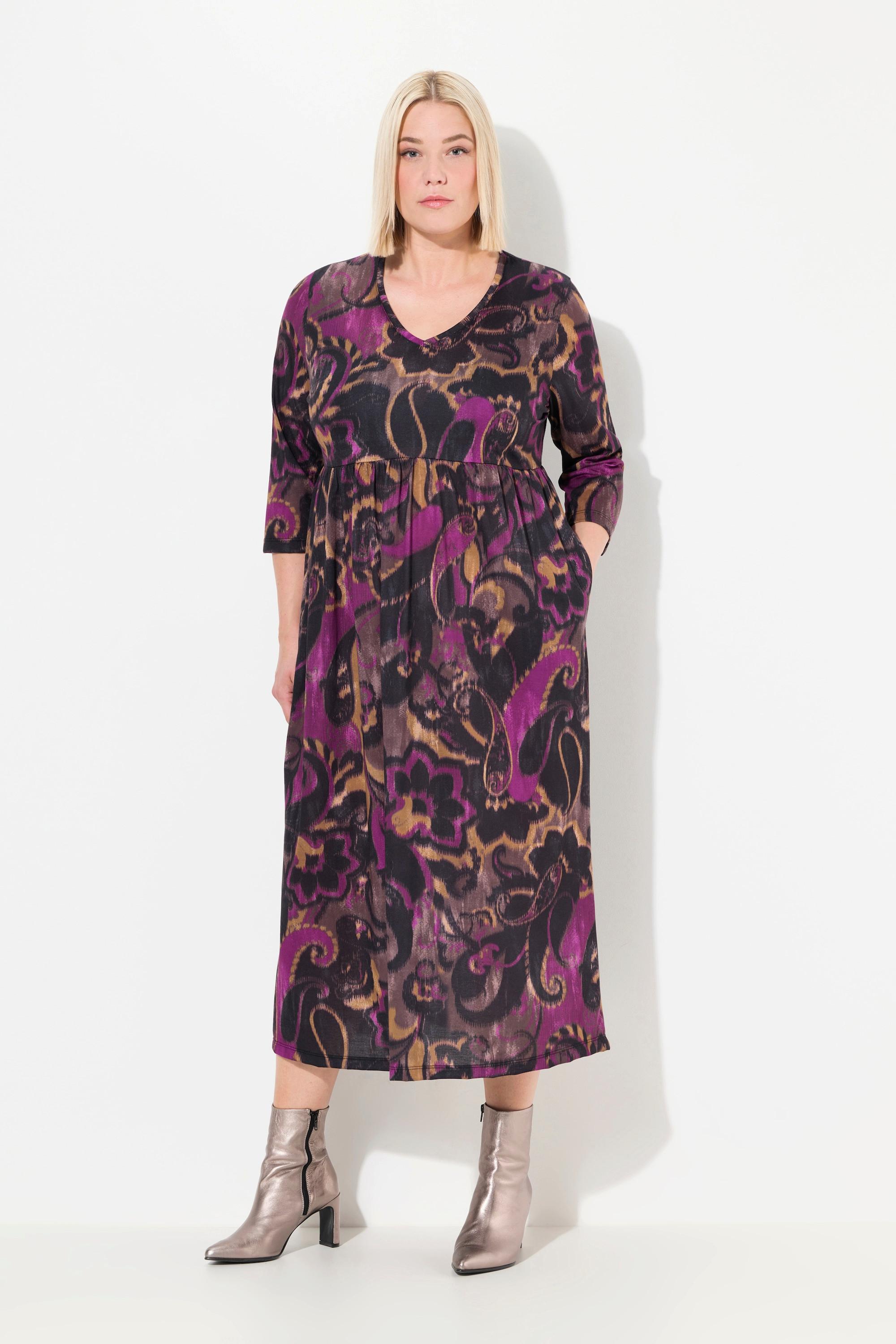 Ulla Popken Abito lungo in jersey A-line CottonTouch Stampa all-over  