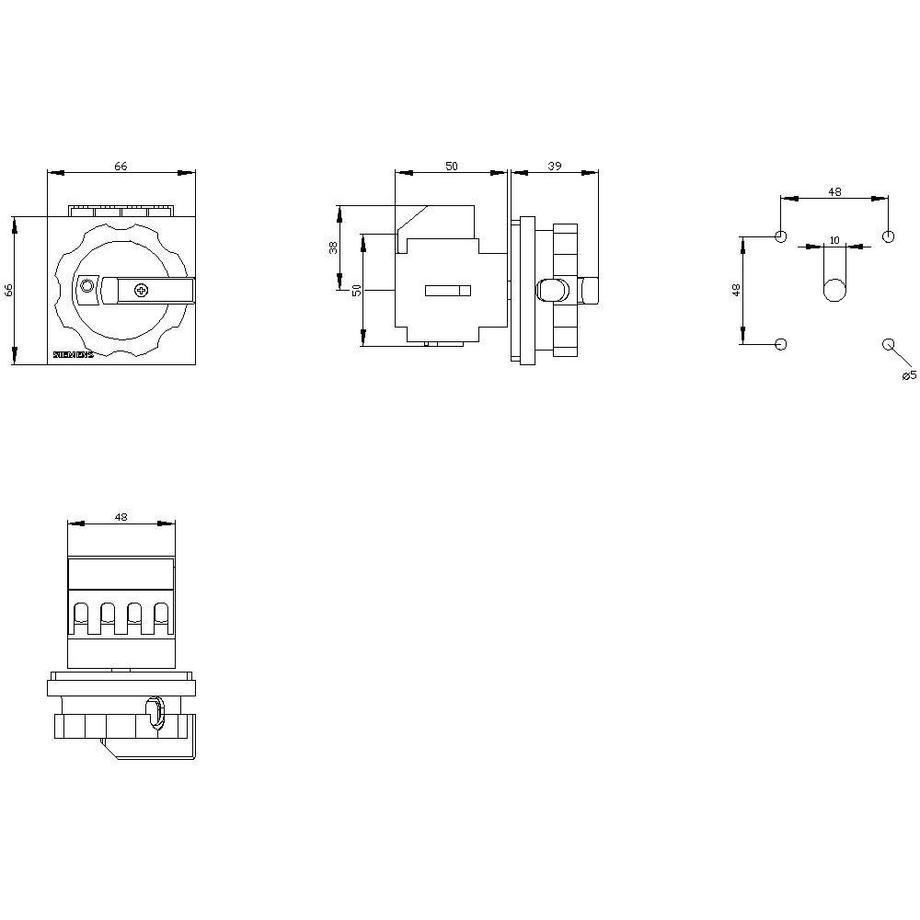 Siemens  SENTRON, Lasttrennschalter 3LD, Hauptschalter, 4-polig, Iu: 16 A 