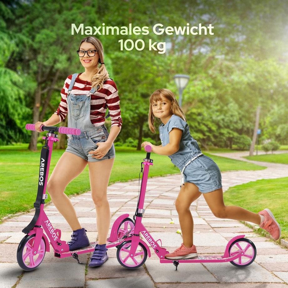 Arebos  Tretroller Kickroller Cityroller Kinderroller Erwachsene Scooter Pink 