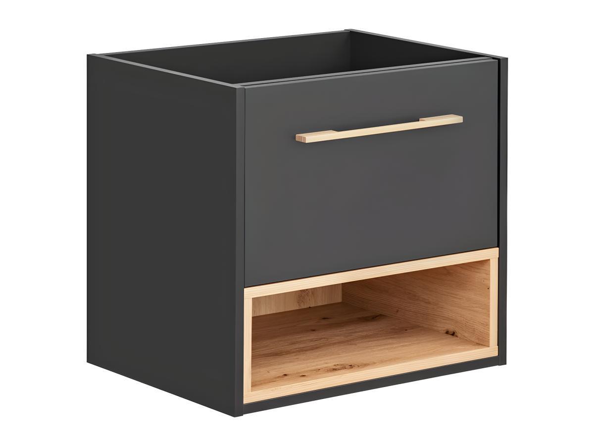 Vente-unique Mobile sotto lavabo sospeso antracite - 60 cm - YANGRA  