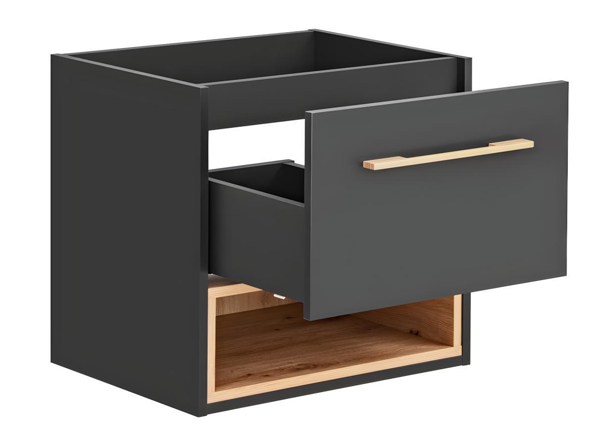 Vente-unique Mobile sotto lavabo sospeso antracite - 60 cm - YANGRA  