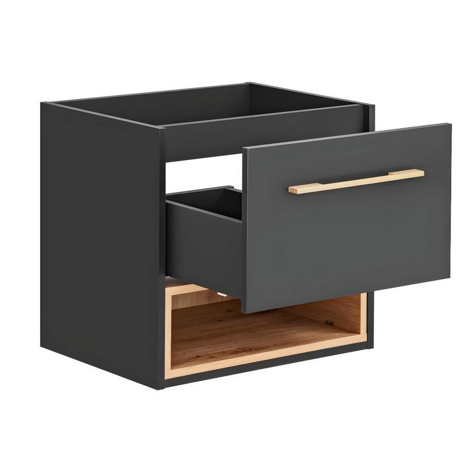 Vente-unique Mobile sotto lavabo sospeso antracite - 60 cm - YANGRA  