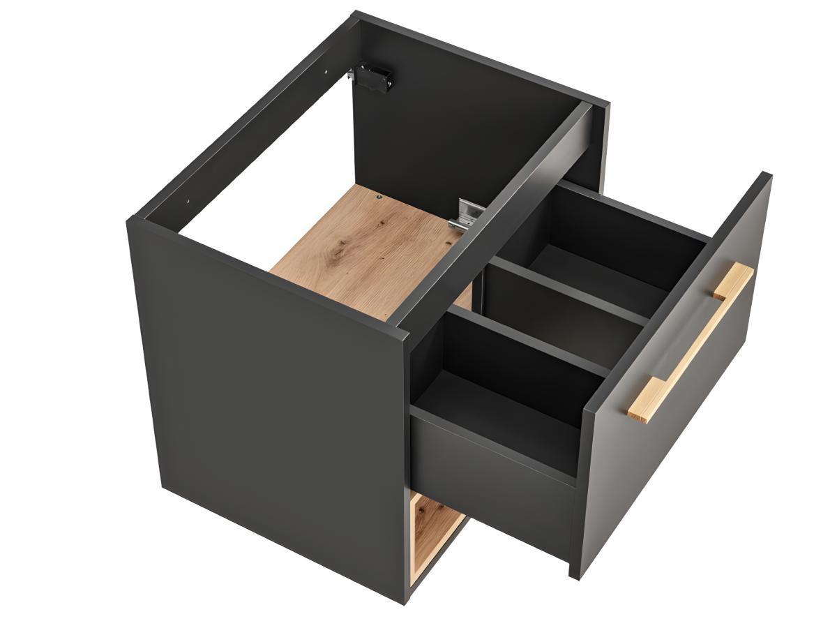 Vente-unique Mobile sotto lavabo sospeso antracite - 60 cm - YANGRA  