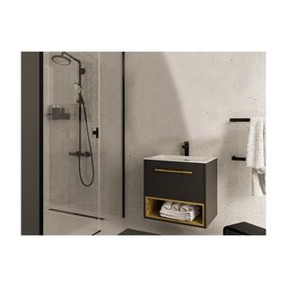 Vente-unique Mobile sotto lavabo sospeso antracite - 60 cm - YANGRA  