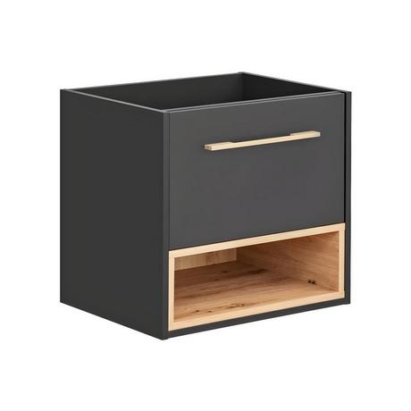 Vente-unique Waschbeckenunterschrank hängend - B. 60 cm - Anthrazit - YANGRA  