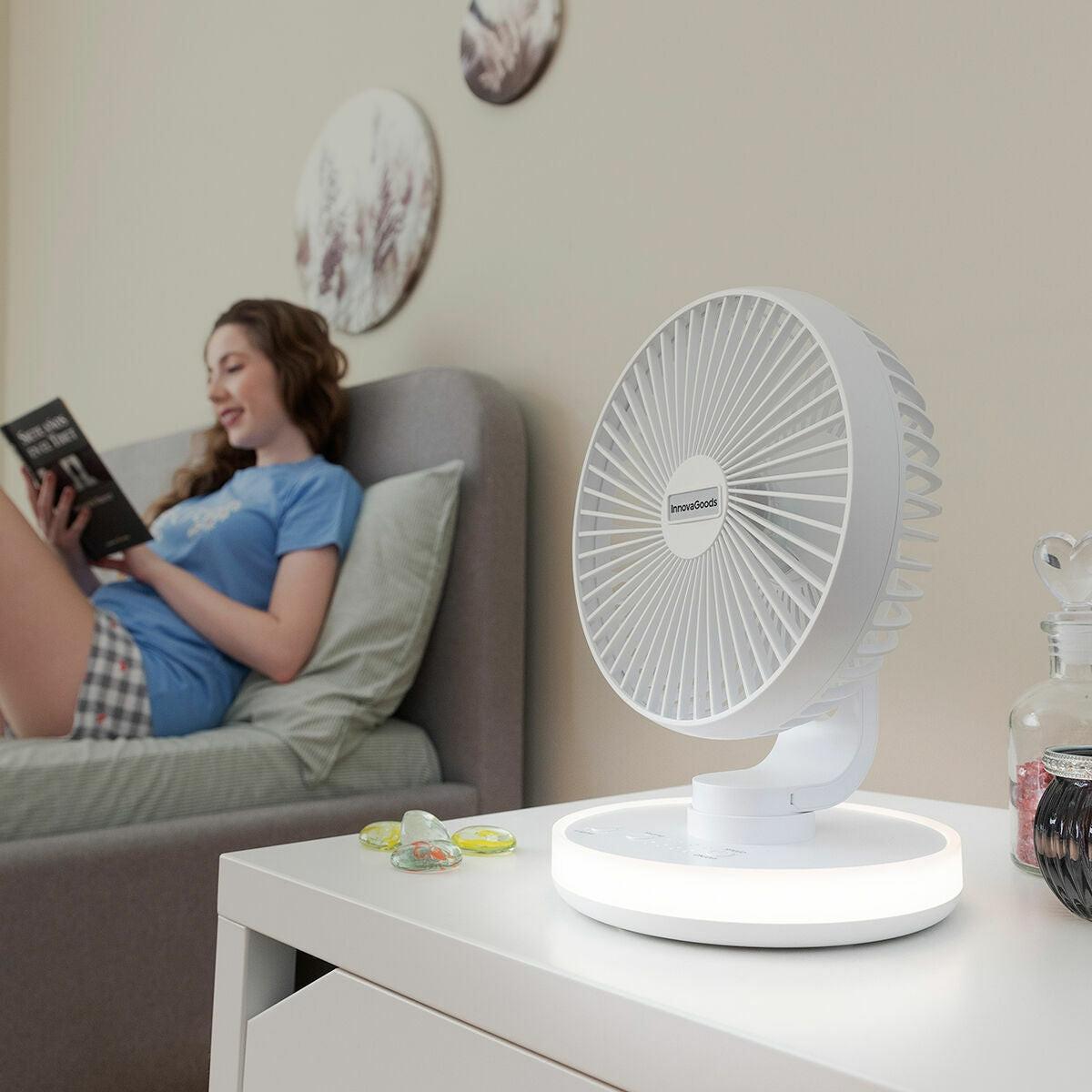 InnovaGoods Ventilateur de bureau rechargeable - Portable et silencieux  