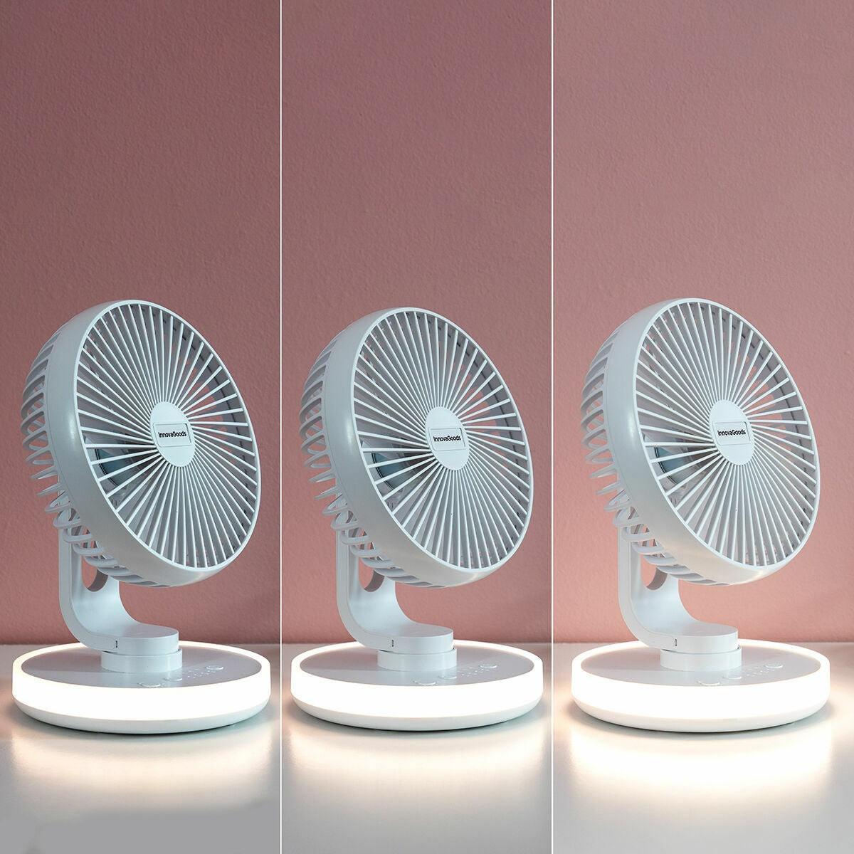 InnovaGoods Ventilatore da tavolo ricaricabile - Portatile e silenzioso  