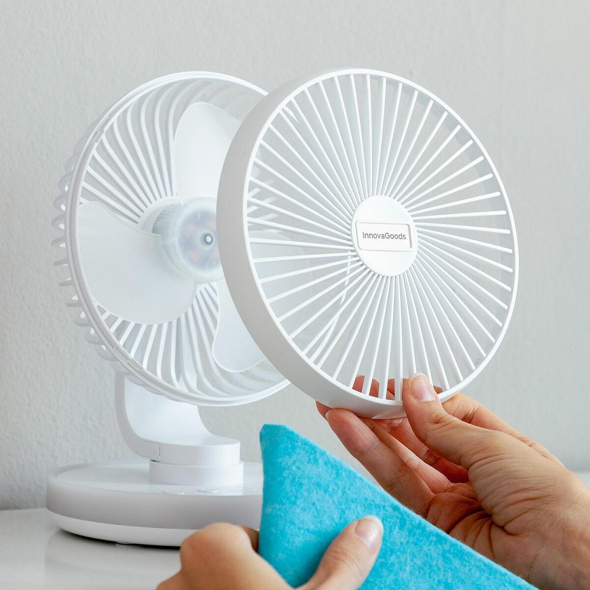 InnovaGoods Ventilateur de bureau rechargeable - Portable et silencieux  