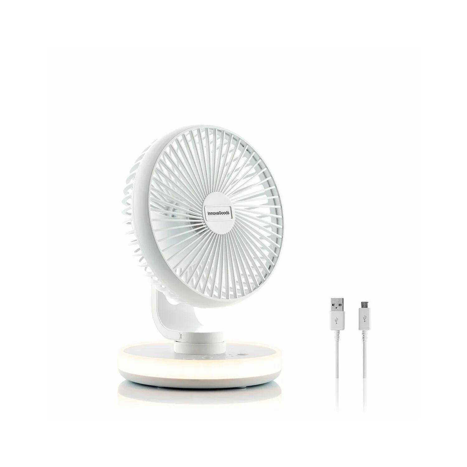 InnovaGoods Ventilatore da tavolo ricaricabile - Portatile e silenzioso  