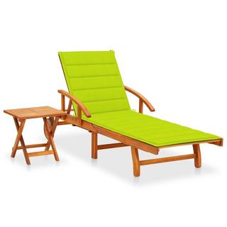 VidaXL Chaise longue avec table bois d'acacia  