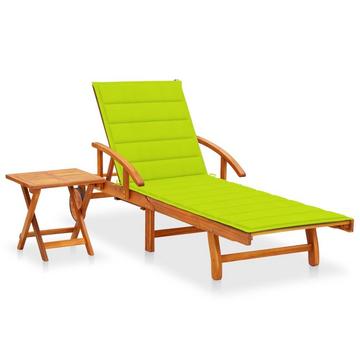 Chaise longue avec table bois d'acacia