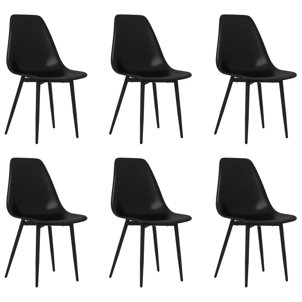 Vidaxl - Chaises à manger lot de 6 noir pp