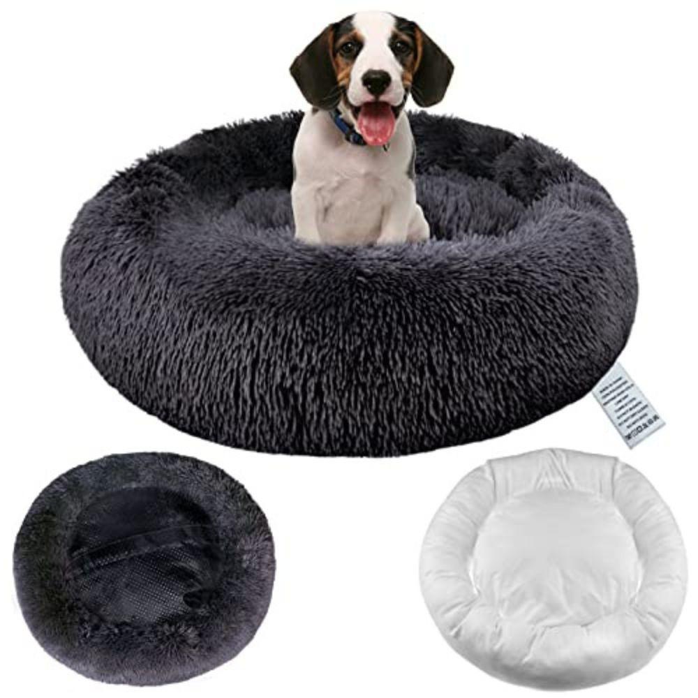 B2X  Cuscino in peluche per lettino per cani 100 cm grigio cie 
