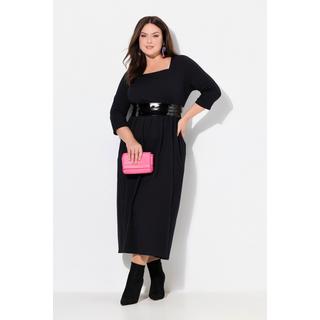 Ulla Popken  Jerseykleid, A-Linie, Carree-Ausschnitt, 3/4-Arm 