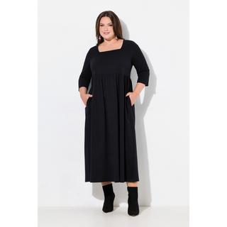 Ulla Popken  Jerseykleid, A-Linie, Carree-Ausschnitt, 3/4-Arm 