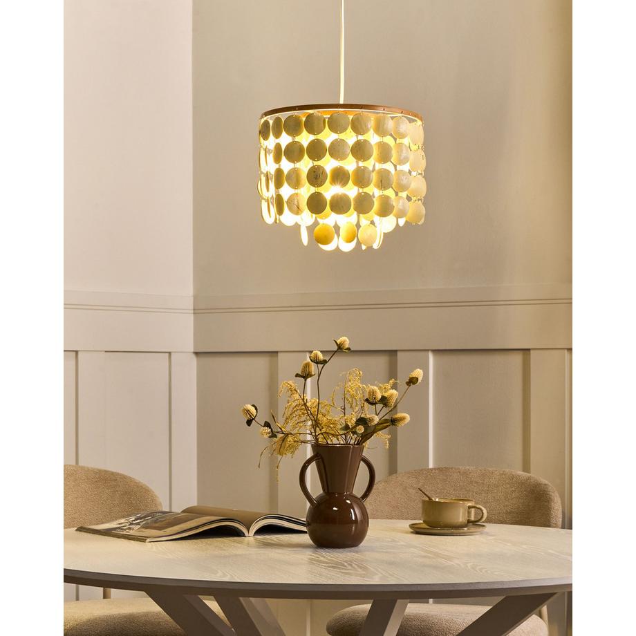 Beliani Kronleuchter aus Kokosnussschale Boho PARANGI  