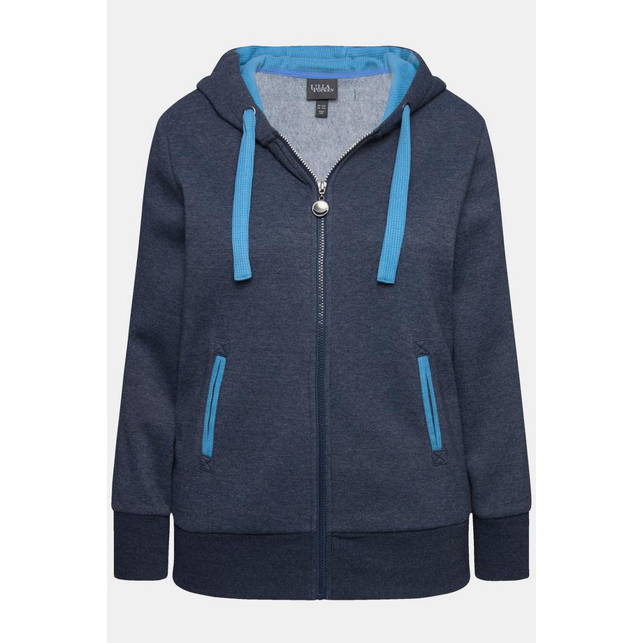 Ulla Popken Sweat-shirt à capuche Tissu Nid d'Abeille Manches Longues  