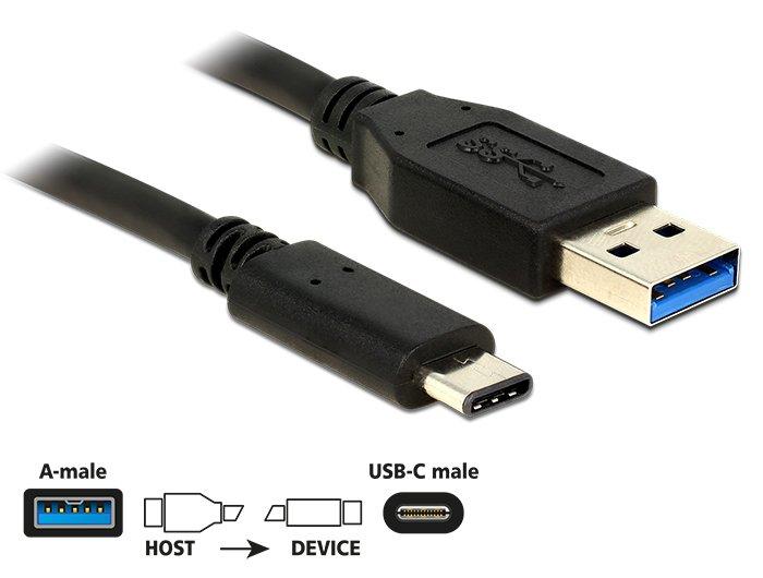 DeLock  1m USB3.1-C/USB3.1-A USB Kabel USB 3.2 Gen 2 (3.1 Gen 2) USB A USB C Schwarz 