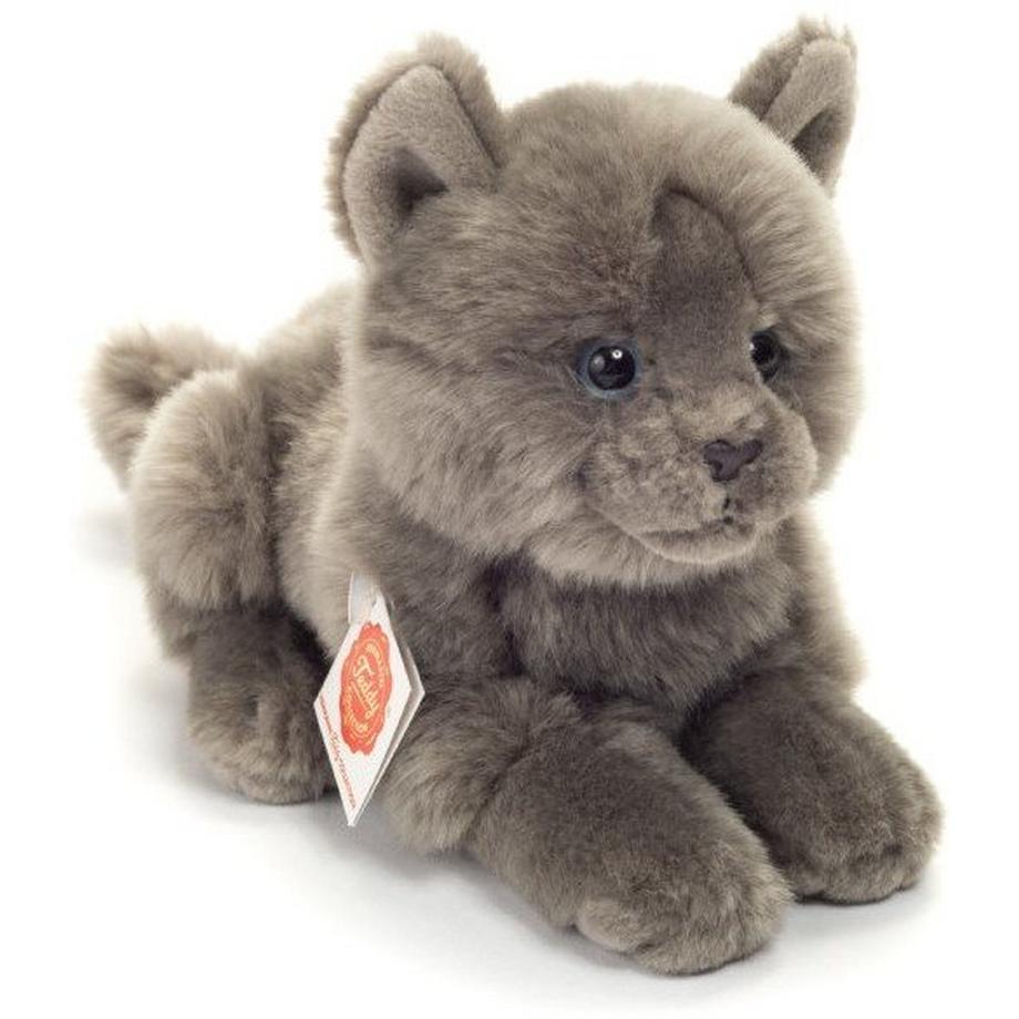 Hermann Teddy stofftier Kartäuserkatze liegend 20 cm