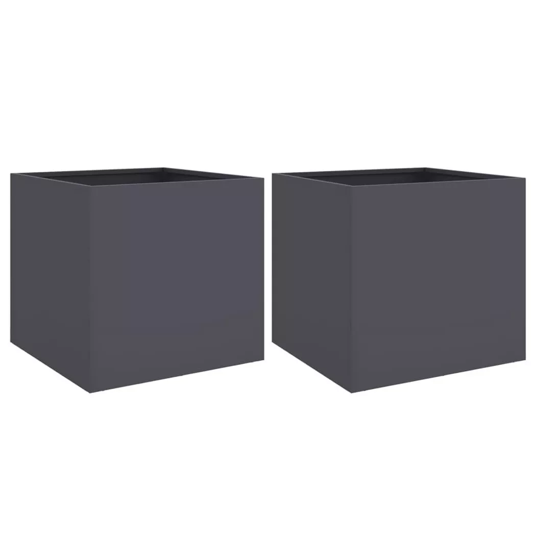 vidaXL Jardinières 2 pcs anthracite 49x47x46 cm acier