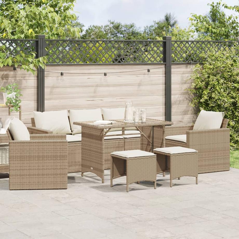 VidaXL Ensemble de canapés de jardin rotin synthétique  