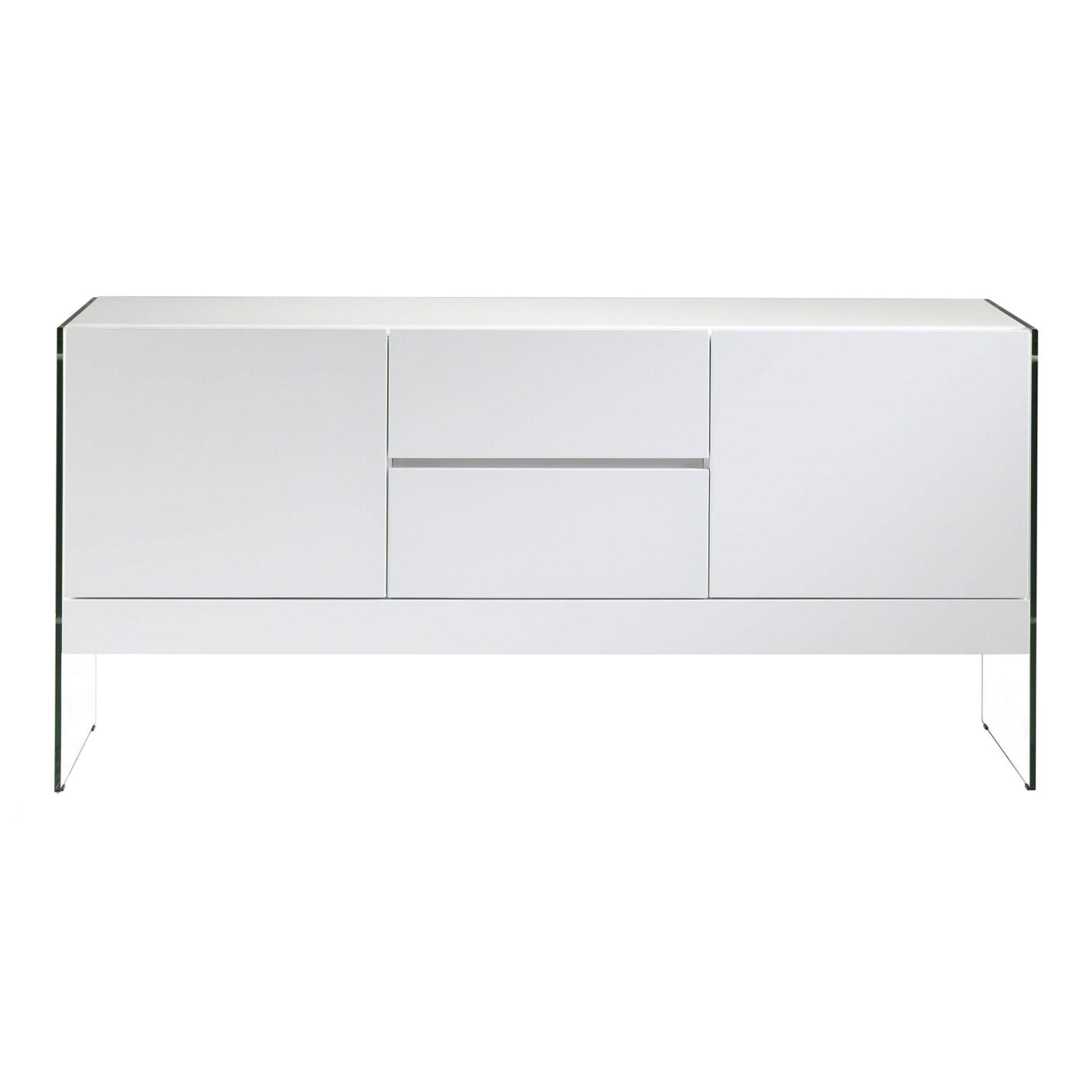 ANGEL CERDA Sideboard ausem Holz und gehärtetem Glas  