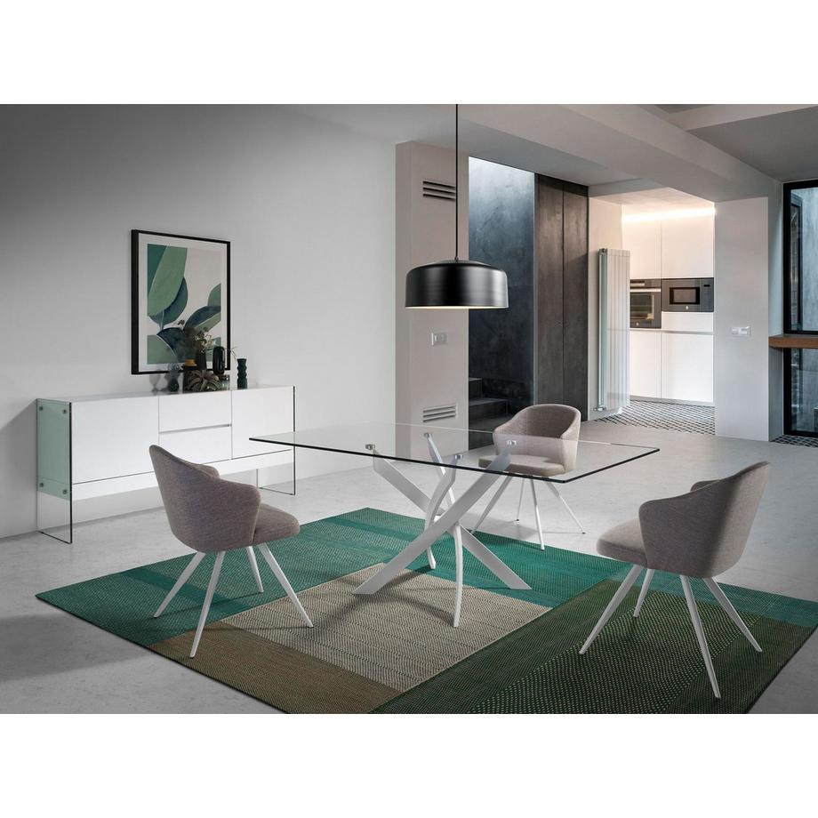 ANGEL CERDA Sideboard ausem Holz und gehärtetem Glas  