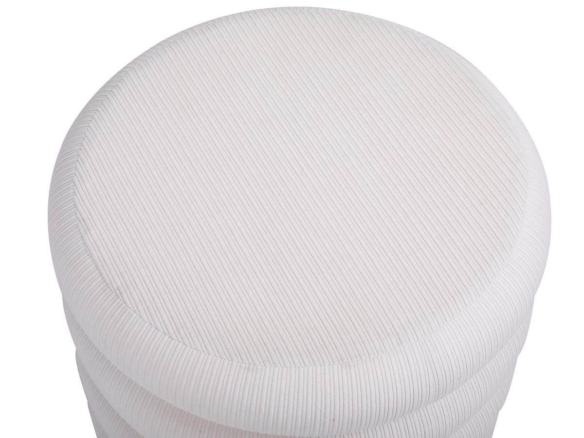 Vente-unique Pouf en velours côtelé crème ECAMBI  