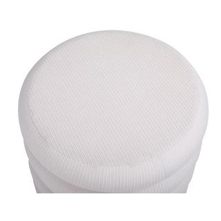 Vente-unique Pouf en velours côtelé crème ECAMBI  