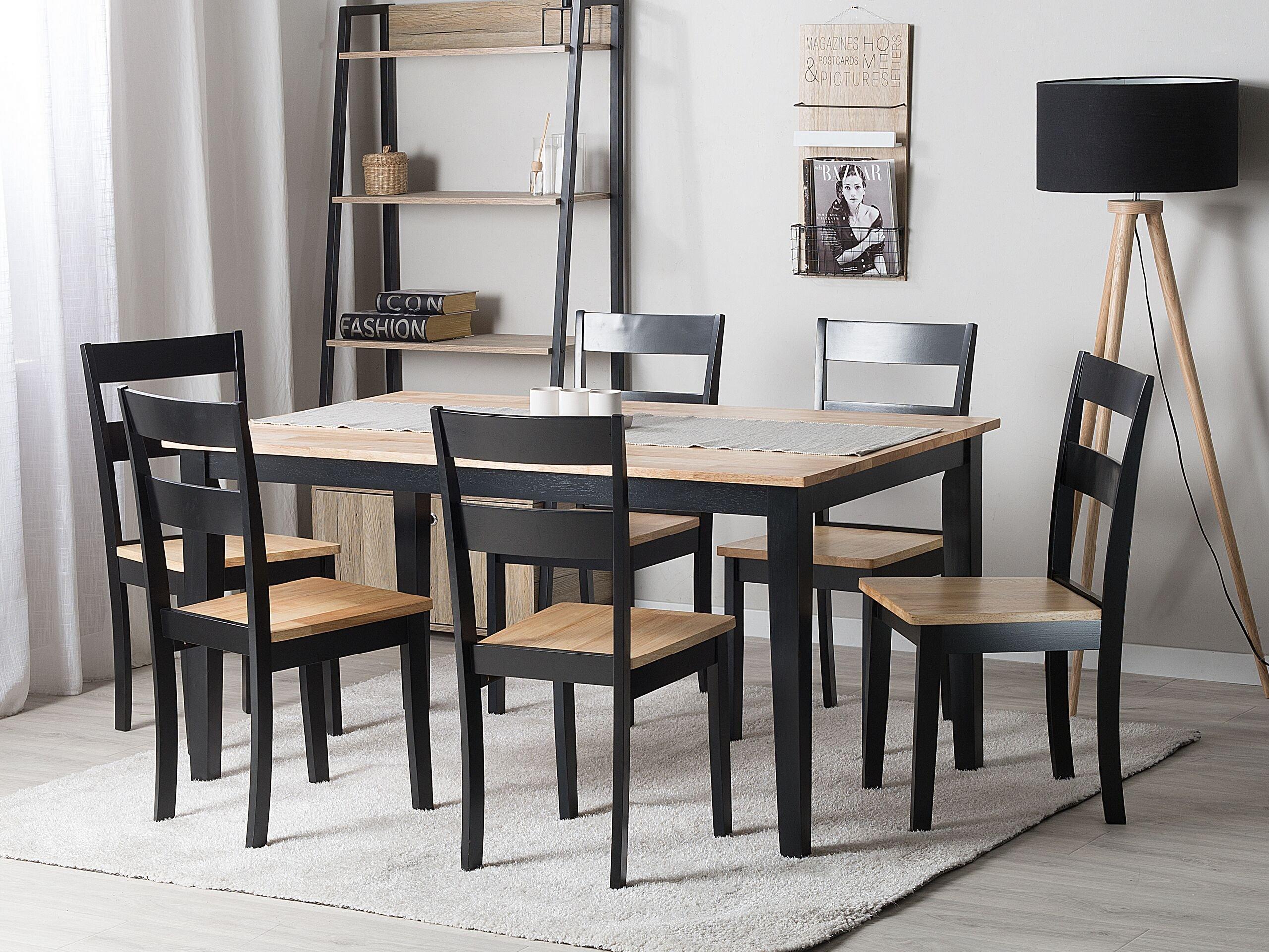 Beliani Table à manger 6 places en Bois d'hévéa Moderne GEORGIA  