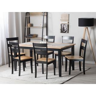 Beliani Table à manger 6 places en Bois d'hévéa Moderne GEORGIA  