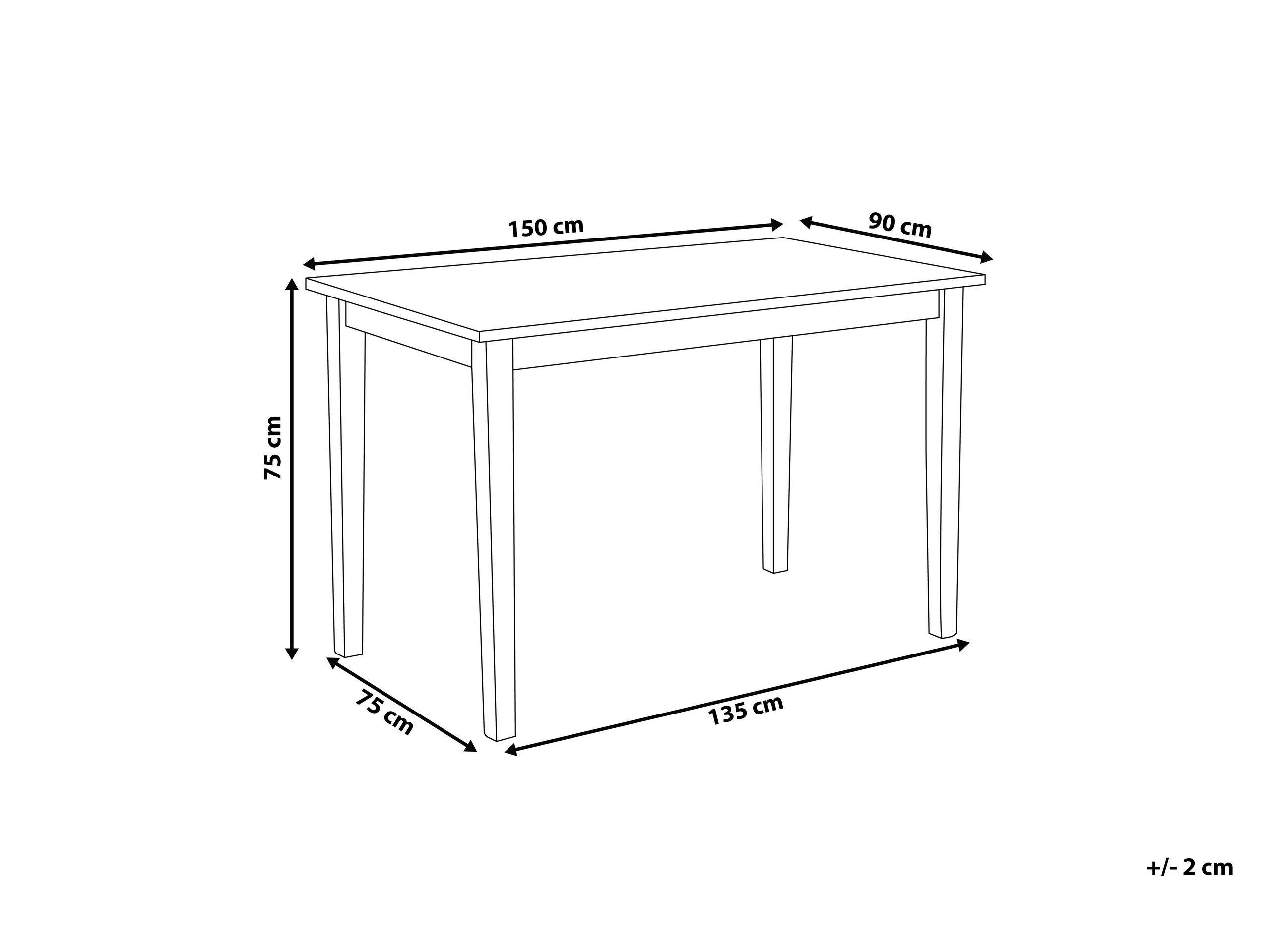 Beliani Table à manger 6 places en Bois d'hévéa Moderne GEORGIA  