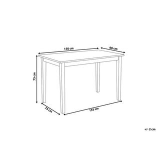 Beliani Table à manger 6 places en Bois d'hévéa Moderne GEORGIA  