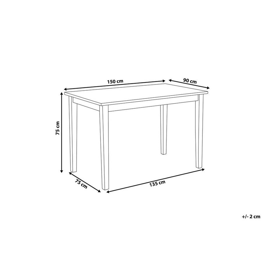 Beliani Table de repas en Bois d'hévéa Traditionnel GEORGIA  