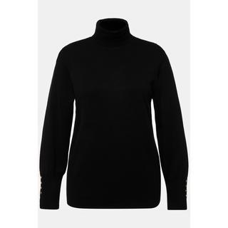 Ulla Popken  Pullover, Rollkragen, Zierknöpfe, Langarm 