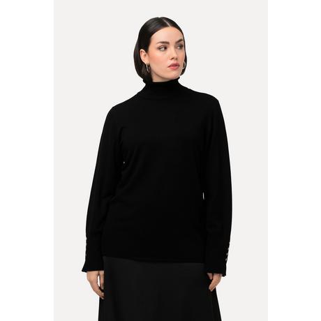 Ulla Popken Rollkragen Langarm Pullover mit Zierknöpfen  