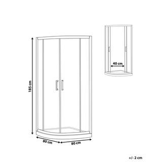 Beliani Duschkabine aus Sicherheitsglas Modern JUKATAN  
