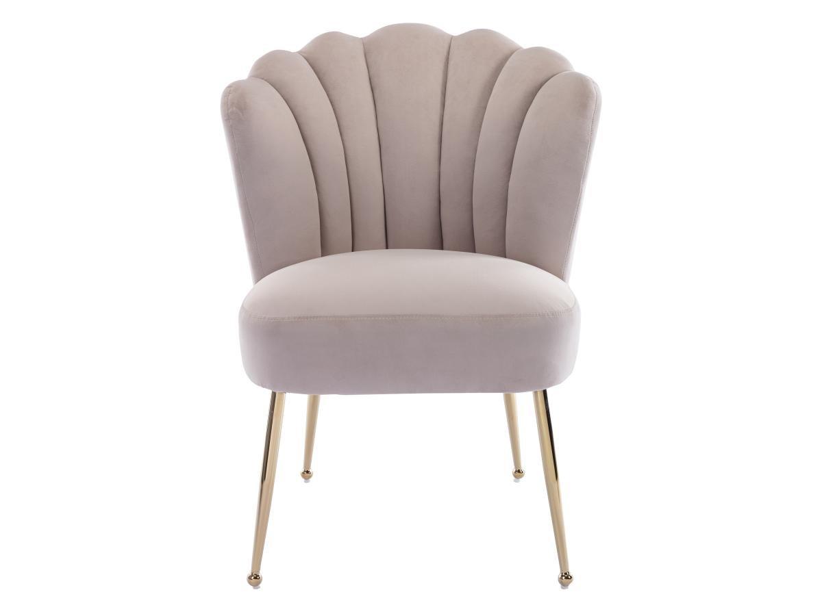 PASCAL MORABITO Lot de 2 chaises en velours et acier doré - Beige - RUTY de Pascal MORABITO  