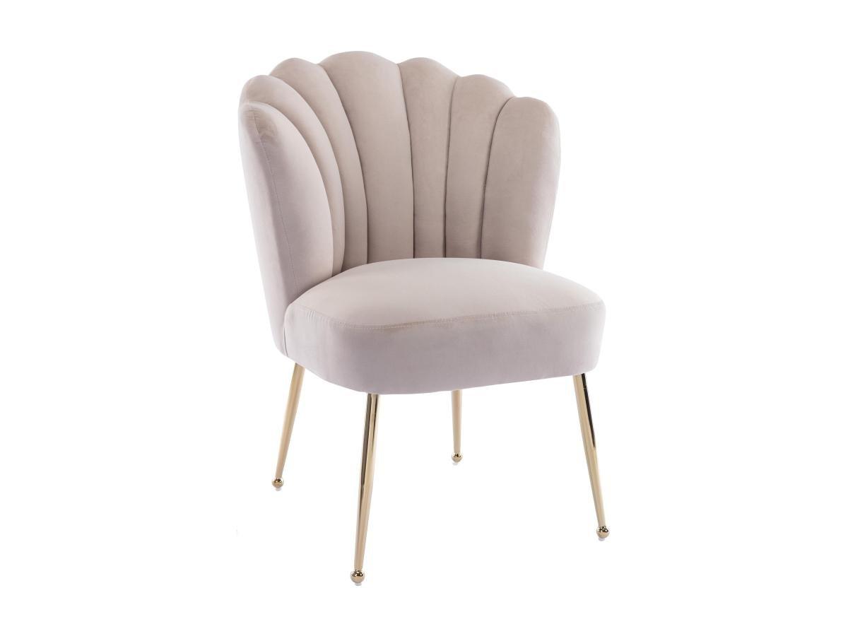 PASCAL MORABITO Lot de 2 chaises en velours et acier doré - Beige - RUTY de Pascal MORABITO  