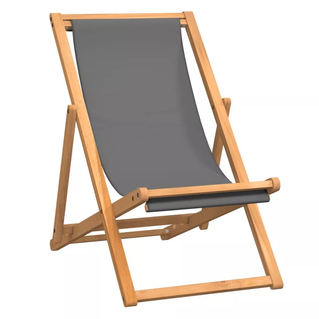 VidaXL - sedia da spiaggia Legno, One Size, Grigio