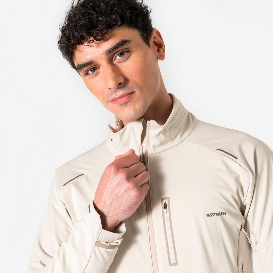 KIPRUN  Warme Laufjacke Langarm  Kiprun Run 900 Warm Regul, Beige 